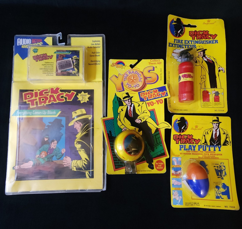 Dick Tracy Vintage Collectibles Cassette Tape Book Play Putty Extinguisher Yo-Yo